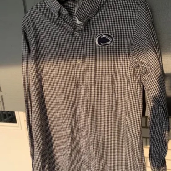 Penn State Button down shirt Russell Athletics College men Med blue white checks - Picture 2 of 10